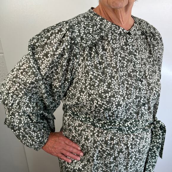 Apiece Apart Gracia Flamenca Dress green Micro Floral Boho - Picture 4 of 15